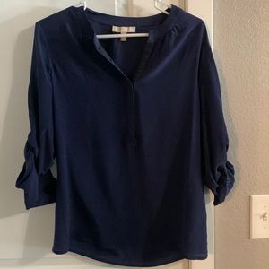 Banana Republic silk navy shirt, size S